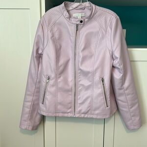 New York & Company pale pink faux leather jacket in size L.